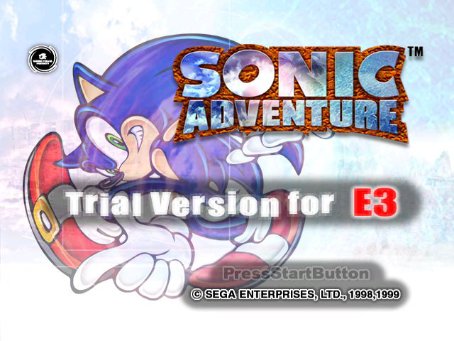 Sonic Adventure - Trial Version for E3 (Prototype) Title Screen